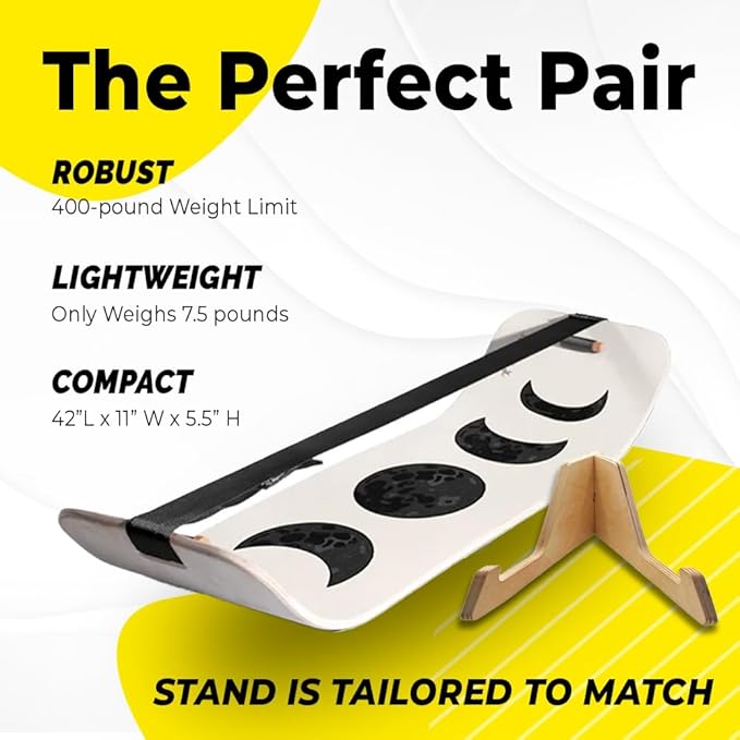 GIBBON SlackBoard - GiBoard Balance Board Kids & Adults - Slackline Balance Trainer - Slack Board Core Workout Equipment Home Gym Training - Standing Desk Exercise - Yoga, Agility, Pilates & More