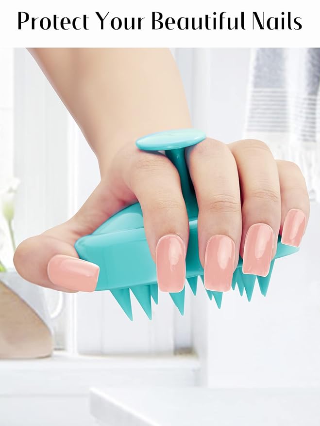 HEETA Scalp Massager Hair Growth, Soft Silicone Scalp Scrubber Shampoo Brush for Exfoliation, Dandruff Removal Head Massage Stress Relax, Wet & Dry Use for Thick Thin Curly Hair Care, Green