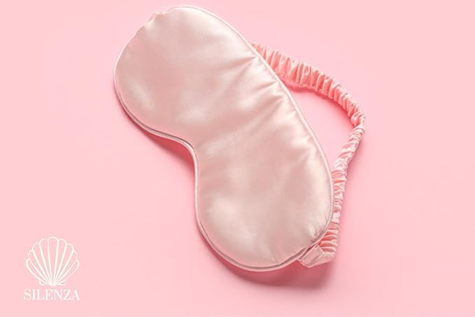 Luxury Bamboo Sleep Mask – Ultra-Soft Cooling Eye Mask for 100% Light Blocking, Adjustable Comfort Strap, Perfect for Travel & Better Sleep (Blush)