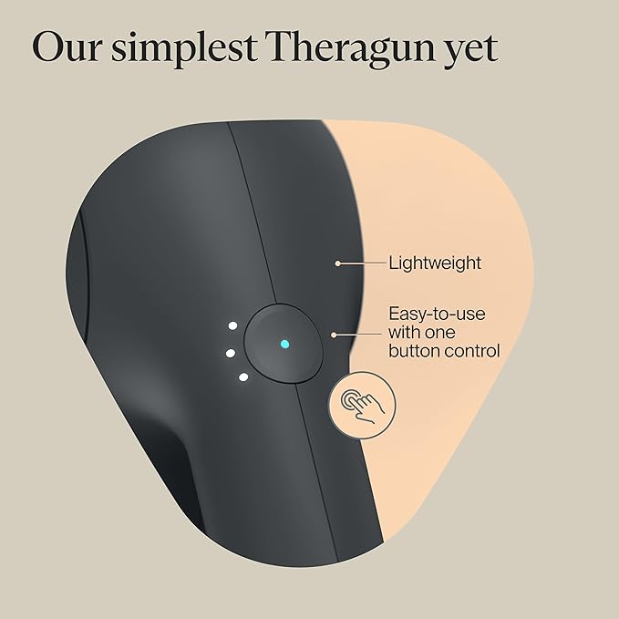 TheraGun Therabody Relief - Quiet Deep Tissue Therapy Massage Gun - Bluetooth Enabled, Electric Percussion Massage Gun & Personal Massager for Pain in The Neck, Back, Leg, Shoulder and Foot (Black)
