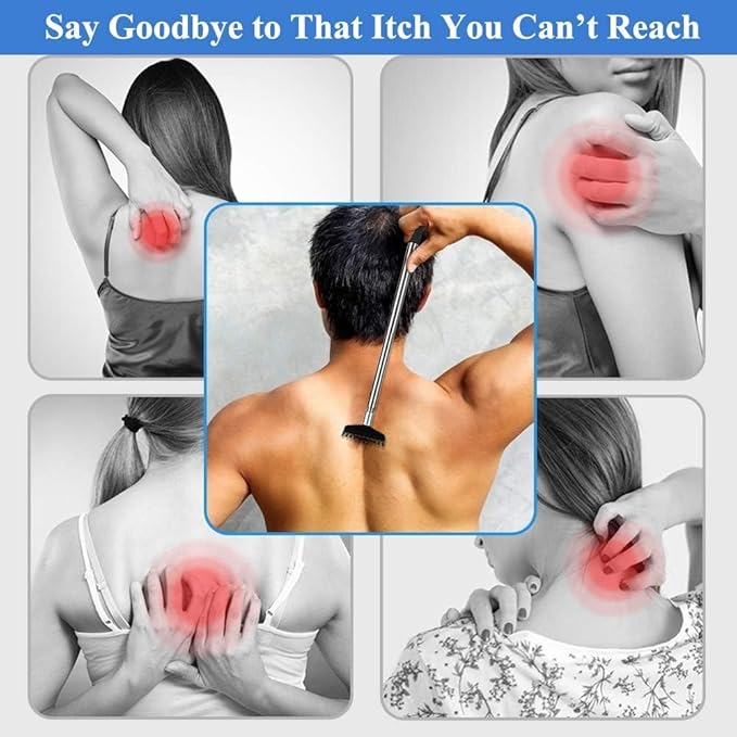 Oversized Back Scratcher Gift Set, 2 Pack, Upgraded Metal Stainless Steel Telescoping Back Scratcher Tool with Canvas Carrying Bag