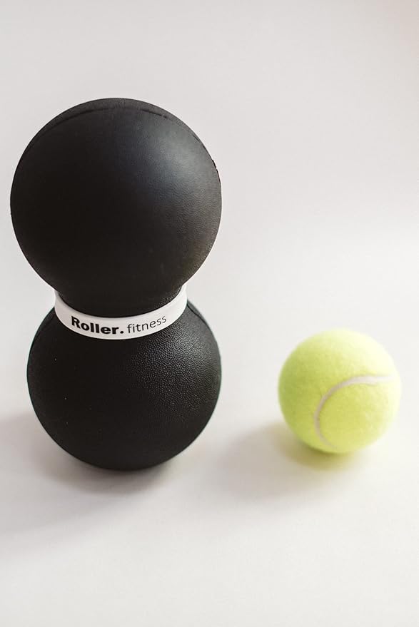 Roller Fitness Infinity Roller, Peanut Foam Roller, Large 8-Inch Double Massage Ball Exercise Roller (Black - Firm)