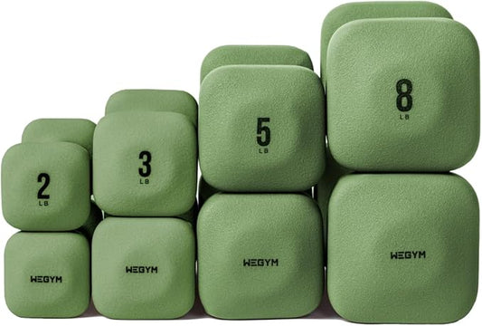 WeGym SafeGrip Dumbbells, Anti-Slip, Anti-Roll, Thick Handles, Free Weights, Square Dumbbells for Secure Workouts at Home, Weightlifting, and Personal Training