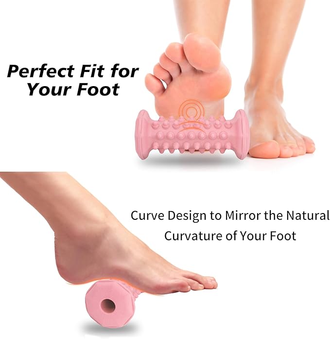 Plantar Fasciitis Relief,Foot Roller,Foot Massager Roller for Deep Tissue Muscle Massage,Portable Reflexology Tool-Pink