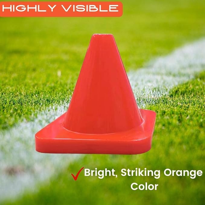 6in/9in/12in/28in Heavy Duty Agility Training Cones for Sports & Kids Coaching, Field Markers for Motorcycle, Bikes, Traffic, Basketball, Soccer Drills, Durable, Multipurpose, Adjustable