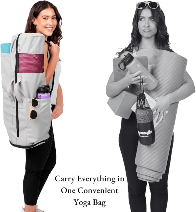 MAGNILAY Yoga Mat Bag - for Women and Men, Yoga Bag with Pockets and Adjustable Strap, Yoga Mat Carrier, Fits Mats Blocks and Yoga Accessories for Workouts, (32”L x 9” Diameter)