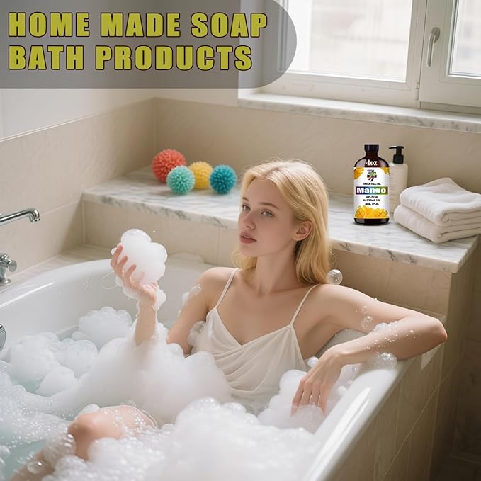 Mango Essential Oil (4 oz/120 ml) — Mango Oils for Aromatherapy, diffusers, humidifiers, Home fragrances, DIY Skincare, soap Making, DIY Candle, Relaxation, Yoga, and Meditation