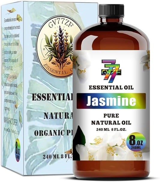 Jasmine Essential Oil (8 oz / 240 ml) – Jasmine Oils for diffusers, humidifiers, Home Baths, Cleaning Products, Yoga, DIY Soaps and DIY Scented Candles