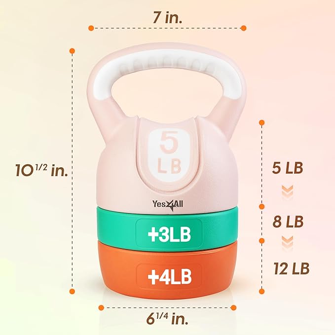 Yes4All Kettlebell Sets - Adjustable Kettlebell Set for Strength Training - Kettlebells Adjustable Weight for Versatile Workouts