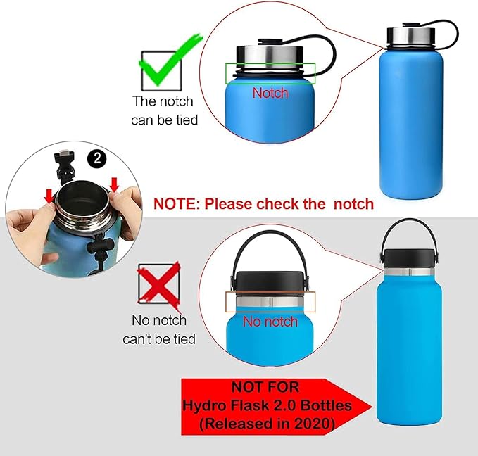 Wongeto Paracord Handle Carrier Holder with Shoulder Strap,Compatible with Hydro Flask Wide Mouth Water Bottles