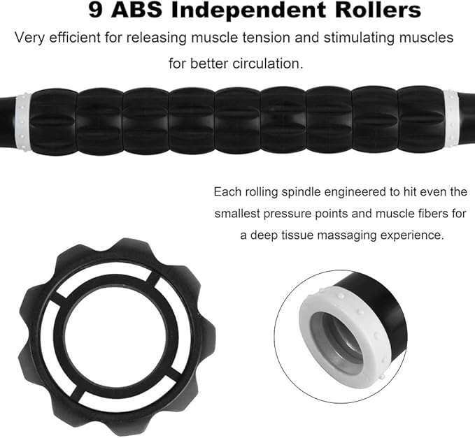 Yansyi Muscle Roller Stick for Athletes - Body Massage Roller Stick - Release Myofascial Trigger Points Reduce Muscle Soreness Tightness Leg Cramps & Back Pain for Physical Therapy & Recovery (White)