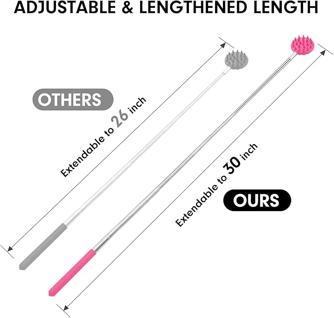 TUKUOS Telescoping Back Scratcher with 4Pcs Detachable Scratching Heads, Back Scratcher for Men/Women,Dual Sides Scratcher/Metal Paw/Rake Scratcher Christmas Gifts Stocking Stuffers for Women Men