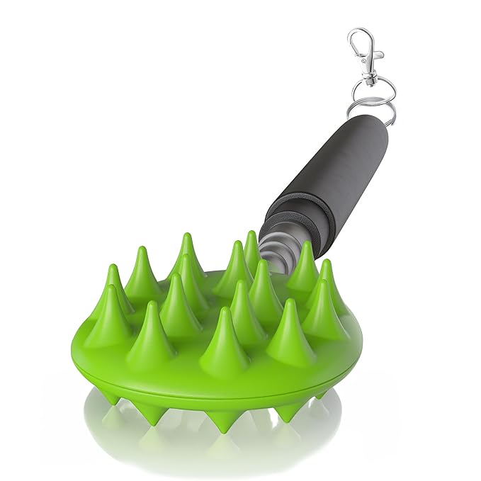 Cactus Scratcher Extendable Keychain Back Scratcher - 16" Long Stick Double Sided Retractable Scratching Tool for Hand, Neck, Head, and Body - Universal Gift for Family, Pets, and Friends, Green