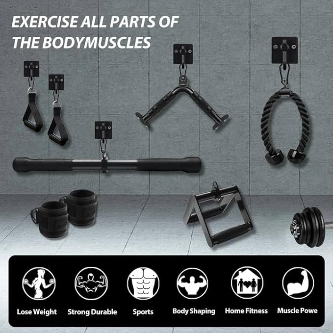 LAT Pulldown Attachments, Cable Machine Attachment Gym Accessories, Cable Attachments for Gym, Home Gym Accessories