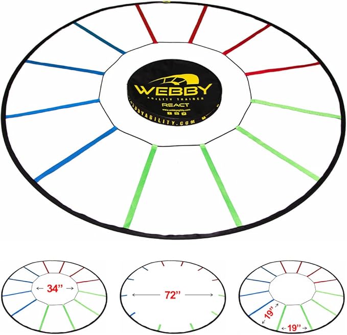 Webby Agility Trainer – Circle Speed and Agility Ladder for High Intensity Reactive Footwork Drills and Skills – A Circular Piece of Reaction Training Equipment That Changes The Way You Move