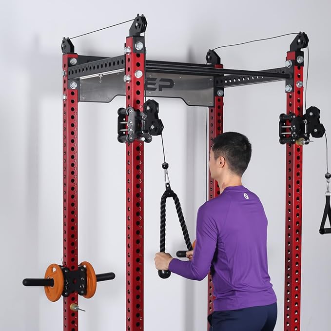 Tricep Rope 27 & 36 inches 2 Colors Fitness Attachment Cable Machine Pulldown Heavy Duty Coated Nylon Rope with Solid Rubber Ends