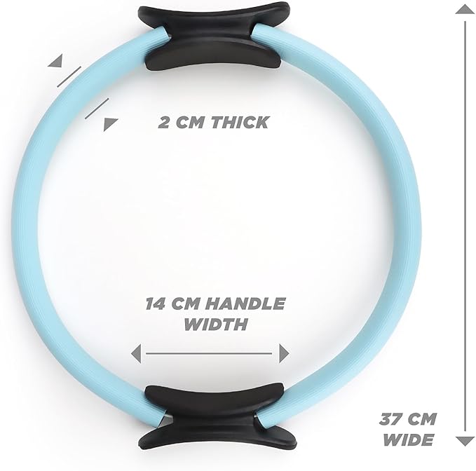 Phoenix Fitness Pilates Ring,Double Handle Exercise Circle Fitness Magic Circle Resistance Ring Dual Grip for Yoga Core Training,15 Inch
