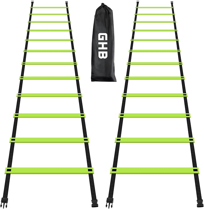 GHB Pro Agility Ladder Agility Training Ladder Speed 12 Rung 20ft with Carrying Bag