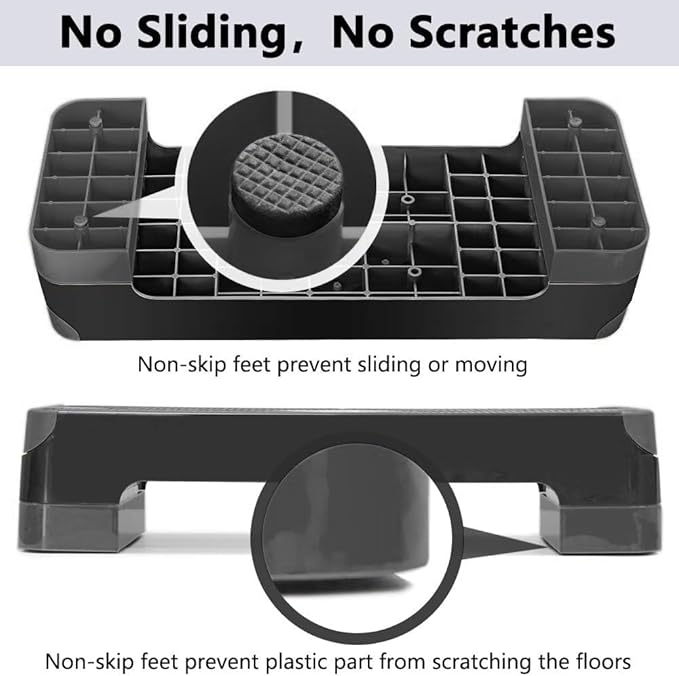 Adjustable Workout Aerobic Stepper, Aerobic Exercise Step Platform with 2 Risers, Exercise Step Deck for Fitness, 26.5" Trainer Stepper with Non-Slip Surface Home Gym & Extra Risers Options