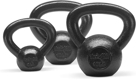 Yes4All Kettlebell Sets, 5 - 10 - 15 - 20 - 25 - 30 LB Cast Iron Strength Training Kettlebells, Wide Handles & Flat Bottom, Multi-Level from Beginners to Pros for Strength Training & Home Gym