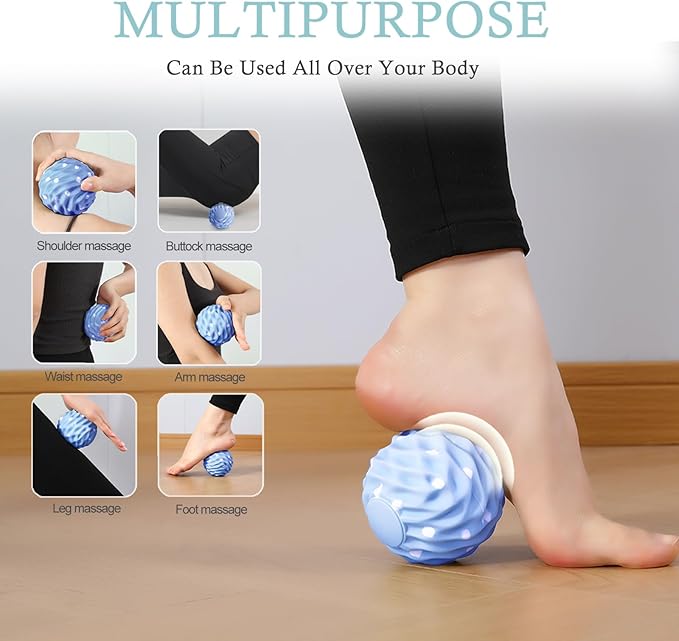 Large Massage Lacrosse Balls for Myofascial Release - Yoga Deep Tissue Massage,Trigger Point Therapy, Foot Plantar Fasciitis,Muscle Knots, Muscle Soreness Massager Balls(2 Pack)