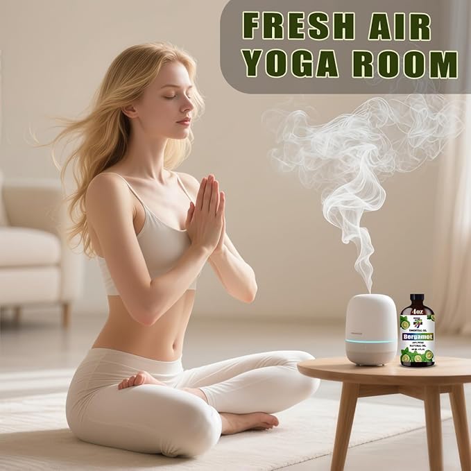 Bergamot Essential Oil (4 oz/120 ml) — Bergamot Oils for Aromatherapy, diffusers, humidifiers, Home fragrances, DIY Skincare, soap Making, DIY Candle, Relaxation, Yoga, and Meditation