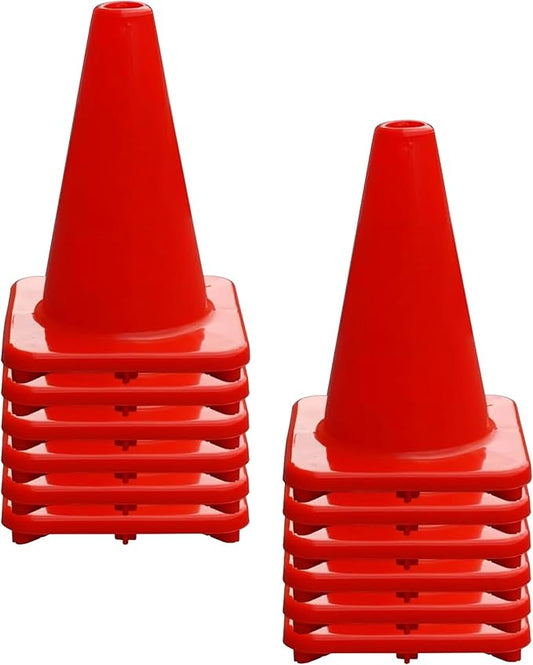 6in/9in/12in/28in Heavy Duty Agility Training Cones for Sports & Kids Coaching, Field Markers for Motorcycle, Bikes, Traffic, Basketball, Soccer Drills, Durable, Multipurpose, Adjustable