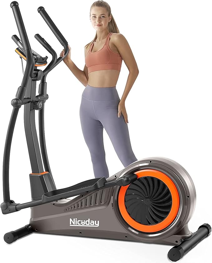 Niceday Elliptical Machine, Elliptical Exercise Machine for Home with Hyper-Quiet Magnetic Driving System, Elliptical Trainer with 15.5IN & 20IN Stride, 16 Resistance Levels, 500LBS Loading Capacity