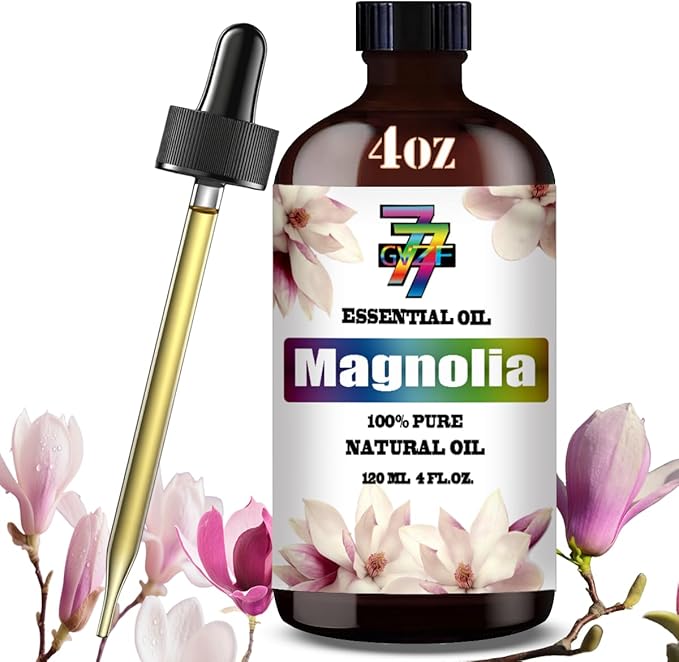 Magnolia Essential Oil (4 oz/120 ml) — Magnolia Oils for Aromatherapy, diffusers, humidifiers, Home fragrances, DIY Skincare, soap Making, DIY Candle, Relaxation, Yoga, and Meditation