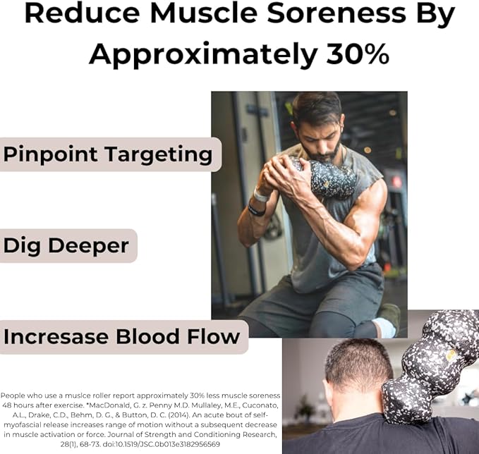 Rollga POINT - The Better Foam Roller for Physical Therapy. Deep Tissue Massage Roller for Muscle Recovery, Back Pain Relief & Flexibility. Yoga & Pilates Exercise Roller. Beginner & Athlete Approved.