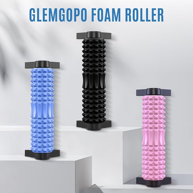 Trigger Point Foam Roller with Stand, 21 Inch Medium Density Foam Roller Long Back Roller Exercise Foam Roller for Physical Therapy, Muscles Deep Tissue, Pilates, Back Pain and Muscle Recovery(Black)