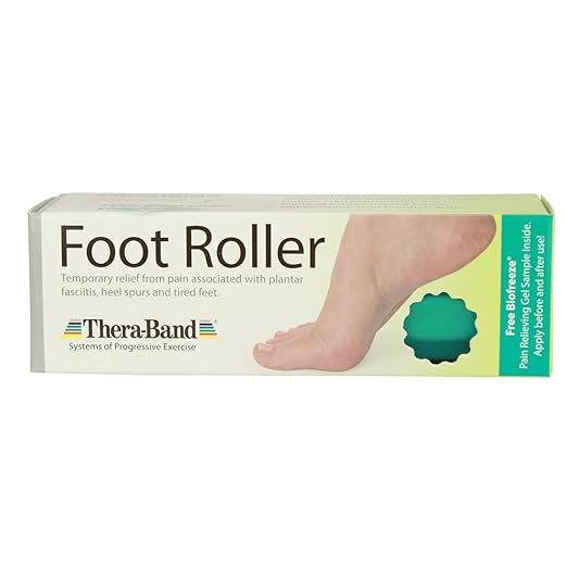 THERABAND Roller for Foot Relief, Massage Ball Roller for Arch Discomfort, Plantar Fasciitis Treatment, Heel Spurs Reliever, Best Foot Massager with Ridges for Self Myofascial Release