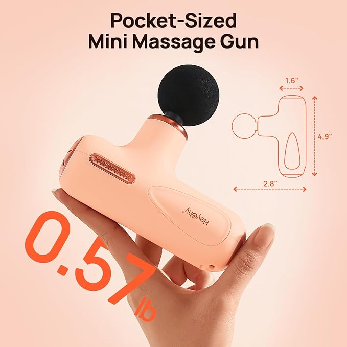 Super Mini Massage Gun, Deep Tissue Muscle Massager for Pain Relief, Portable 5-Speed Percussion Gun with 4 Attachments, Quiet for Athletes, Home, Office & Travel, Gift for Men & Women, Cream