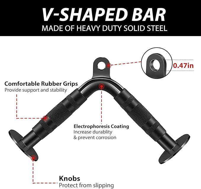 LAT Pulldown Attachments, Cable Machine Attachment Gym Accessories, Cable Attachments for Gym, Home Gym Accessories