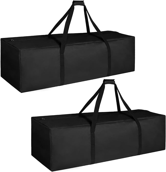 COOLBEBE 60" Sports Duffle Bag - 332L 2PCS Extra Large Travel Duffel Luggage Bag with Upgrade Zipper, Sturdy & Water Resistant Long Duffle Bag for Camping Moving (Black 60inch 2Pack)