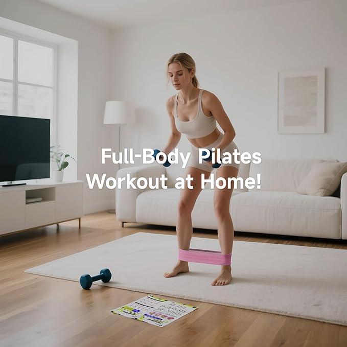 Home Pilates Kit - 13.8" Pilates Ring with Padded Handles, Mini Ball, 3 Resistance Bands for Full Body Exercise, Workout Guide