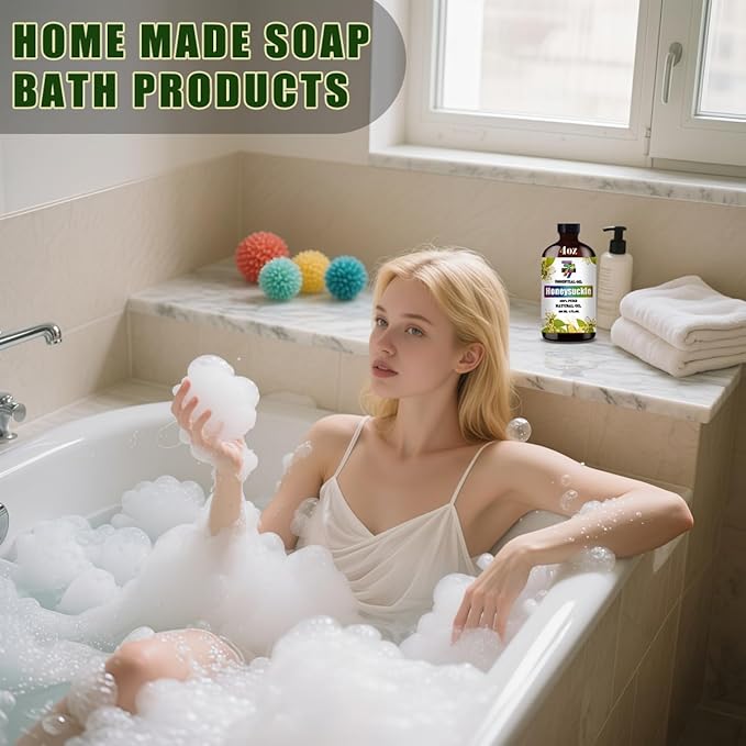 Honeysuckle Essential Oil (4 oz/120 ml) — Honeysuckle Oils for Aromatherapy, diffusers, humidifiers, Home fragrances, DIY Skincare, soap Making, DIY Candle, Relaxation, Yoga, and Meditation