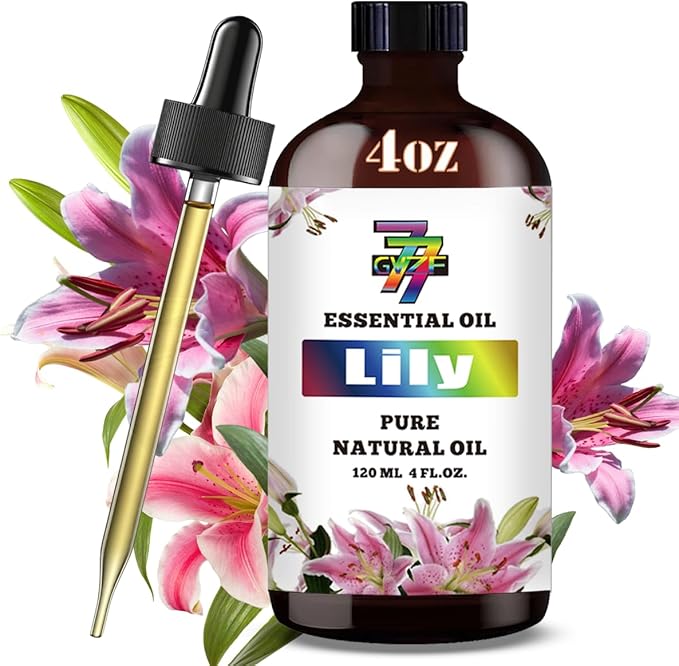 Lily Essential Oil (4 oz/120 ml) — Lily Oils for Aromatherapy, diffusers, humidifiers, Home fragrances, DIY Skincare, soap Making, DIY Candle Making, Relaxation, Yoga, and Meditation