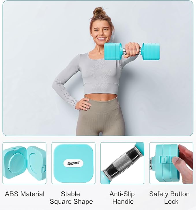 15LB 20LB 40LB 50LB Adjustable Dumbbell Set Free Weights Dumbbells Set for Women Men Hand Weights Sets Adjust Dumbbell Weight Sets for Home Gym Exercise Workout Strength Training Equipments