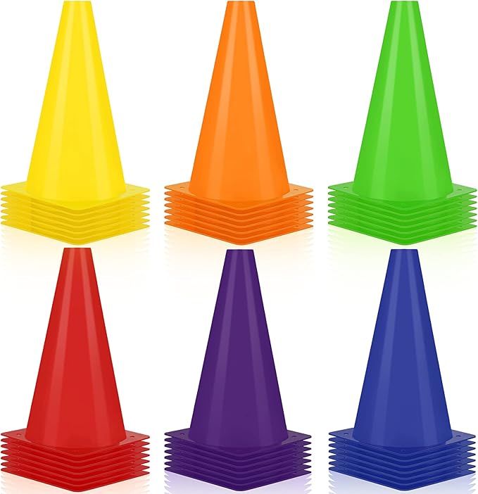 30 Pieces 9 Inch Traffic Cones Plastic Sport Agility Training Safety Cones Soccer Practice Equipment for Basketball Football Drills Exercise, Outdoor Activity and Events