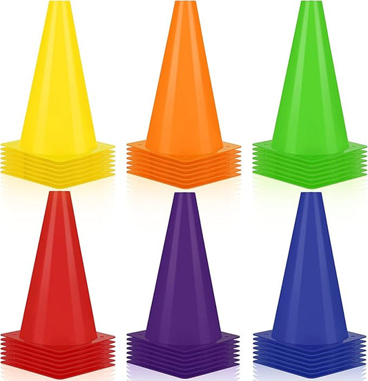 30 Pieces 9 Inch Traffic Cones Plastic Sport Agility Training Safety Cones Soccer Practice Equipment for Basketball Football Drills Exercise, Outdoor Activity and Events