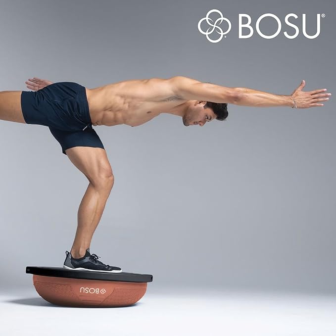 Bosu Half Ball Home Balance Exercise Trainer for Strength and Flexibility Workouts with Built to Last Burst Resistant Material and Hand Pump