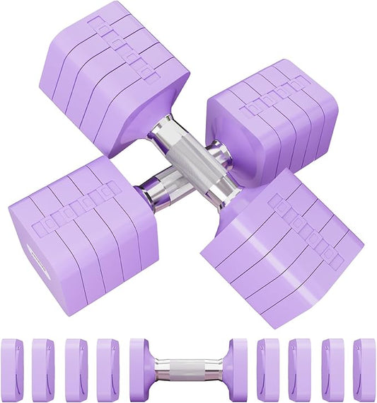 15LB 20LB 40LB 50LB Adjustable Dumbbell Set Free Weights Dumbbells Set for Women Men Hand Weights Sets Adjust Dumbbell Weight Sets for Home Gym Exercise Workout Strength Training Equipments