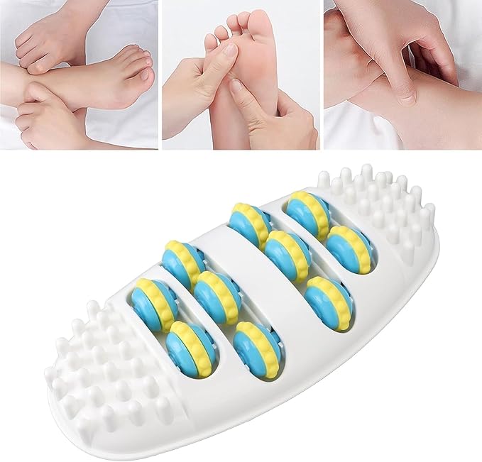 2025 New Foot Massager Roller for Plantar Fasciitis Relief, Dual Foot Acupressure Therapy for Pain Relief, Stress Relief and Improved Circulation, Portable Reflexology Tool for Home and Office Use