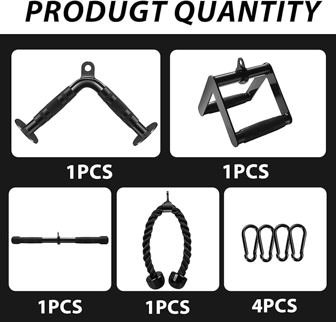 LAT Pulldown Attachments, Cable Machine Attachment Gym Accessories, Cable Attachments for Gym, Home Gym Accessories