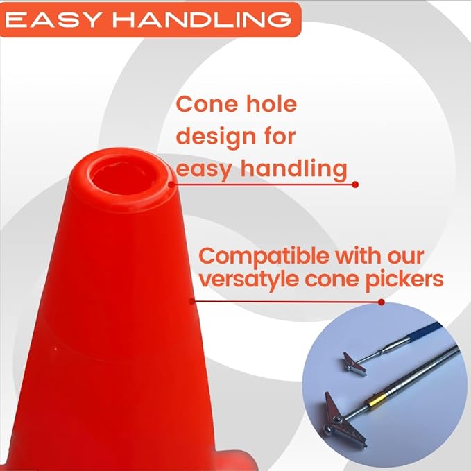 6in/9in/12in/28in Heavy Duty Agility Training Cones for Sports & Kids Coaching, Field Markers for Motorcycle, Bikes, Traffic, Basketball, Soccer Drills, Durable, Multipurpose, Adjustable