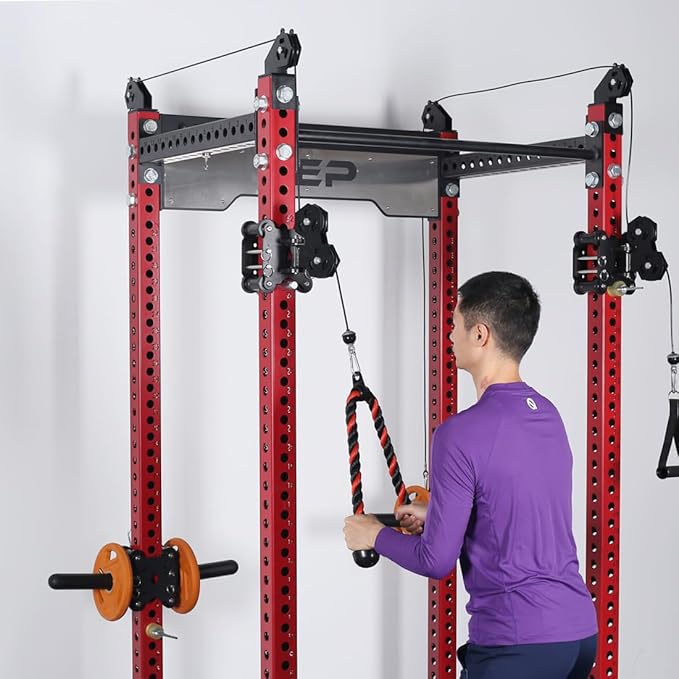 Tricep Rope 27 & 36 inches 2 Colors Fitness Attachment Cable Machine Pulldown Heavy Duty Coated Nylon Rope with Solid Rubber Ends