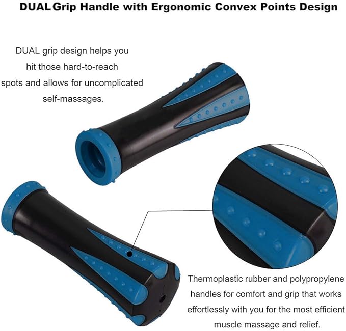 Yansyi Muscle Roller Stick for Athletes - Body Massage Stick - Release Myofascial Trigger Points Reduce Muscle Soreness Tightness Leg Cramps & Back Pain for Physical Therapy & Recovery (Blue 1)