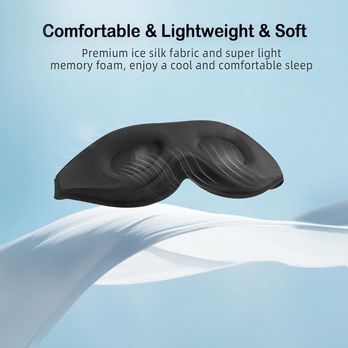 LitBear Sleep Masks for Women, Sleep Eye Mask for Sleeping, Comfortable Night Sleeping Mask, Soft Contoured Eye Cover for Sleeping with Elastic Strap for Side Sleeper Flying Shift Worker Light Sleeper