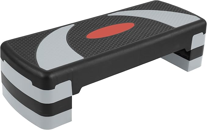 Fitvids Fitvids Step Aerobic Platform, 31" Exercise Step with 3 levels Adjustable Height, 4 Stackable Risers, Fitness Training Workout Stepper for Home Gym, Cardio Strength